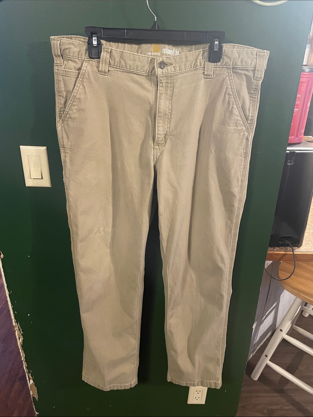 Carhartt Men’s Relaxed Fit Beige Workwear Pants Outdoor Size 38x32